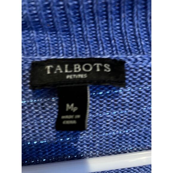 Talbots Petites 100% Linen Open Front Cardigan Sweater Blue Size MP - Picture 5 of 7